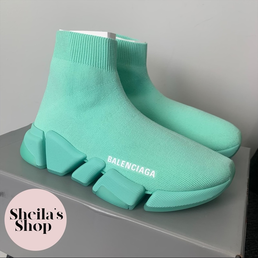 NIB Balenciaga Women’s Speed 2.0 Mint Sock Sneakers Size 35